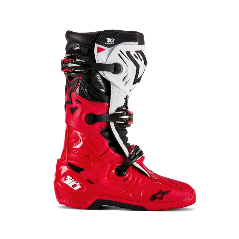 Ghete moto Alpinestars Tech 10 Enduro roșu-negru-alb