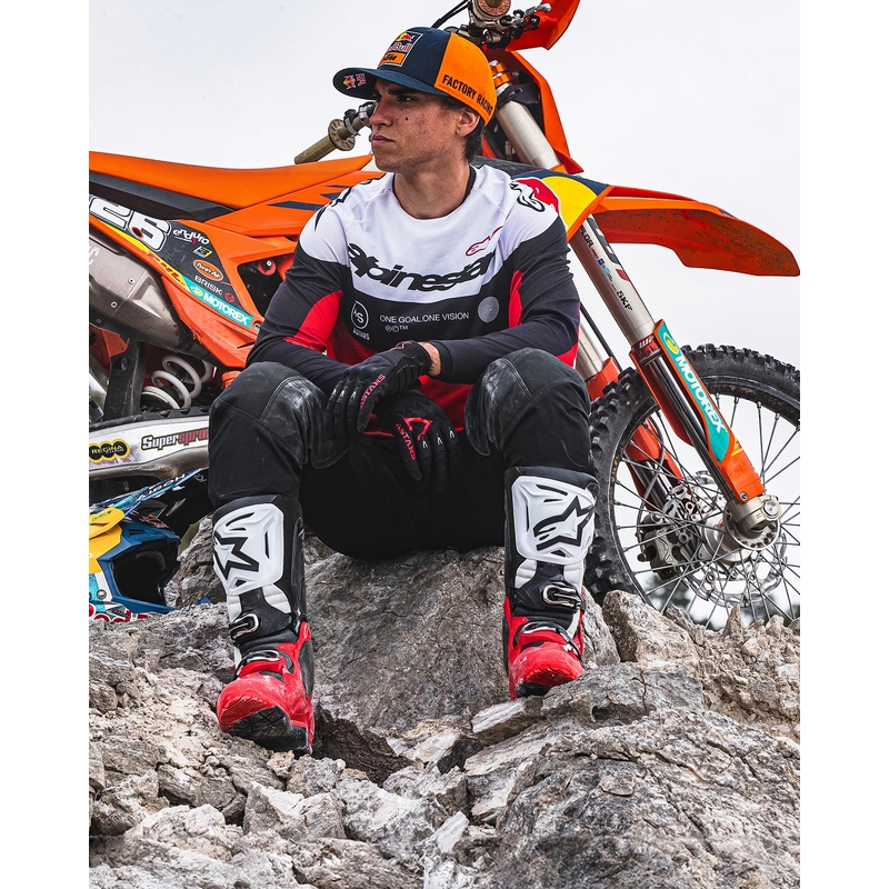 Ghete moto Alpinestars Tech 10 Enduro roșu-negru-alb