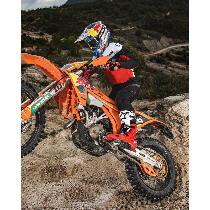 Ghete moto Alpinestars Tech 10 Enduro roșu-negru-alb