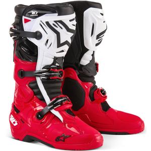 Ghete moto Alpinestars Tech 10 Enduro roșu-negru-alb