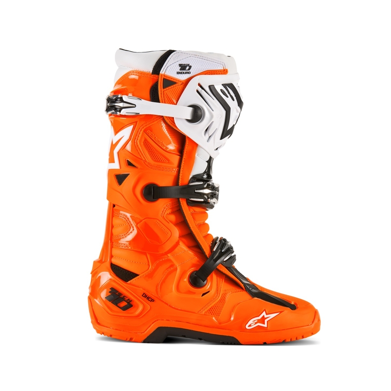 Cizme moto Alpinestars Tech 10 Enduro portocaliu fluo-negru-alb