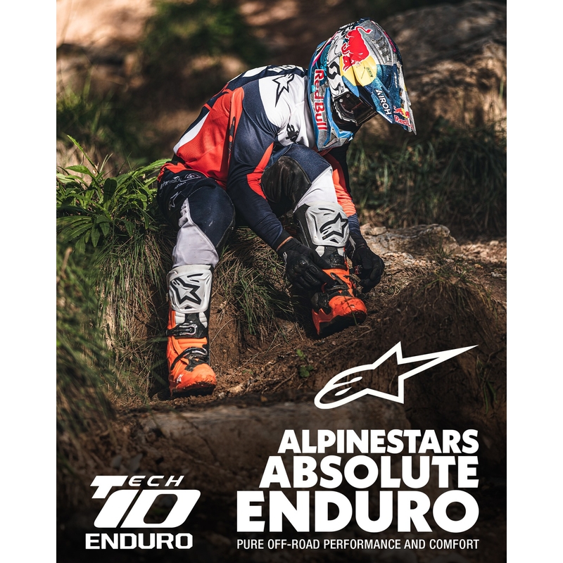 Cizme moto Alpinestars Tech 10 Enduro portocaliu fluo-negru-alb
