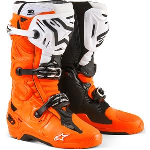 Cizme moto Alpinestars Tech 10 Enduro portocaliu fluo-negru-alb