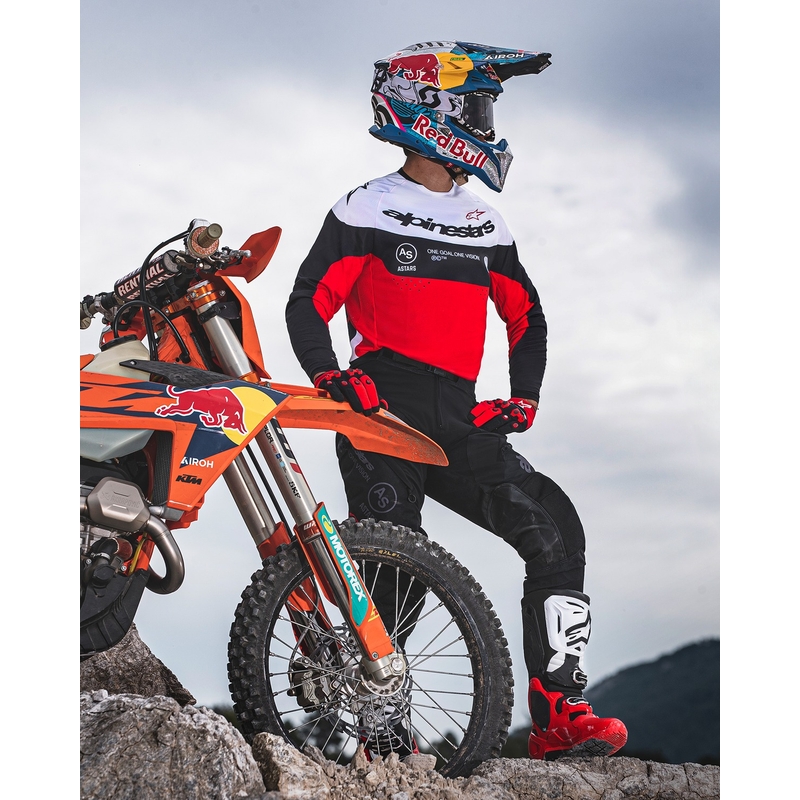 Tricou motocross Alpinestars PRO-Dura negru-rosu-alb