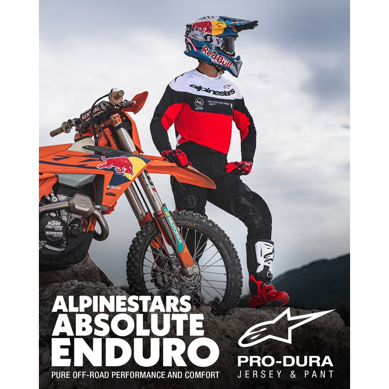Tricou motocross Alpinestars PRO-Dura negru-rosu-alb