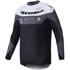 Tricou motocross Alpinestars PRO-Dura alb-negru