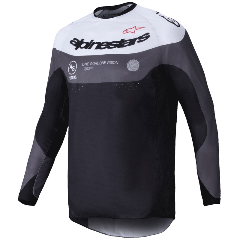 Tricou motocross Alpinestars PRO-Dura alb-negru