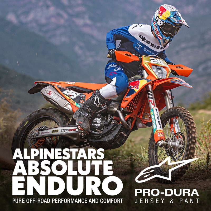 Tricou motocross Alpinestars PRO-Dura alb-albastru