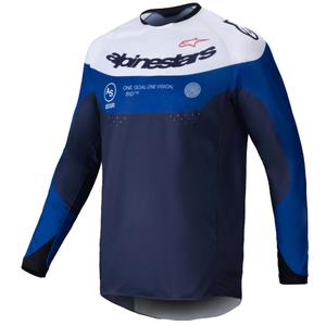 Tricou motocross Alpinestars PRO-Dura alb-albastru