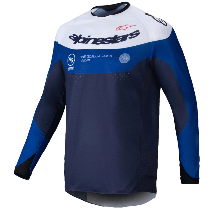 Tricou motocross Alpinestars PRO-Dura alb-albastru