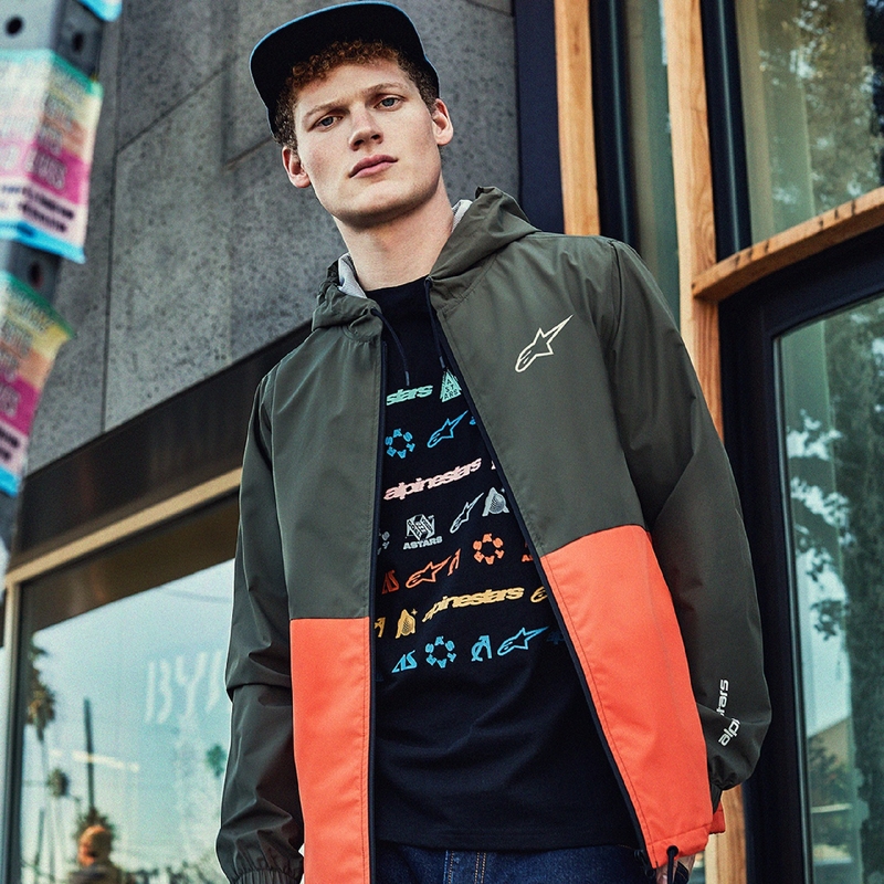 Jachetă Alpinestars Speeded Windbreaker verde-portocaliu