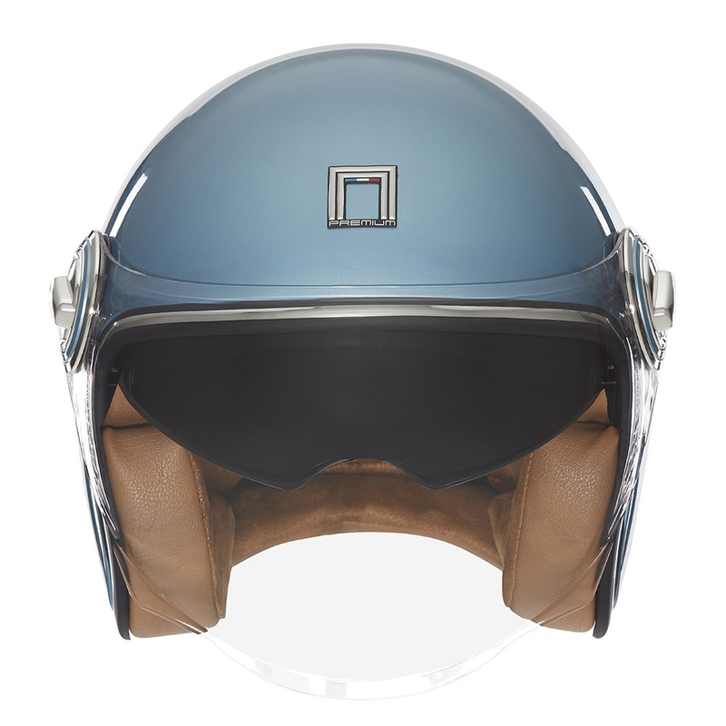 Casca moto deschisa Nox Premium Heritage turcoaz