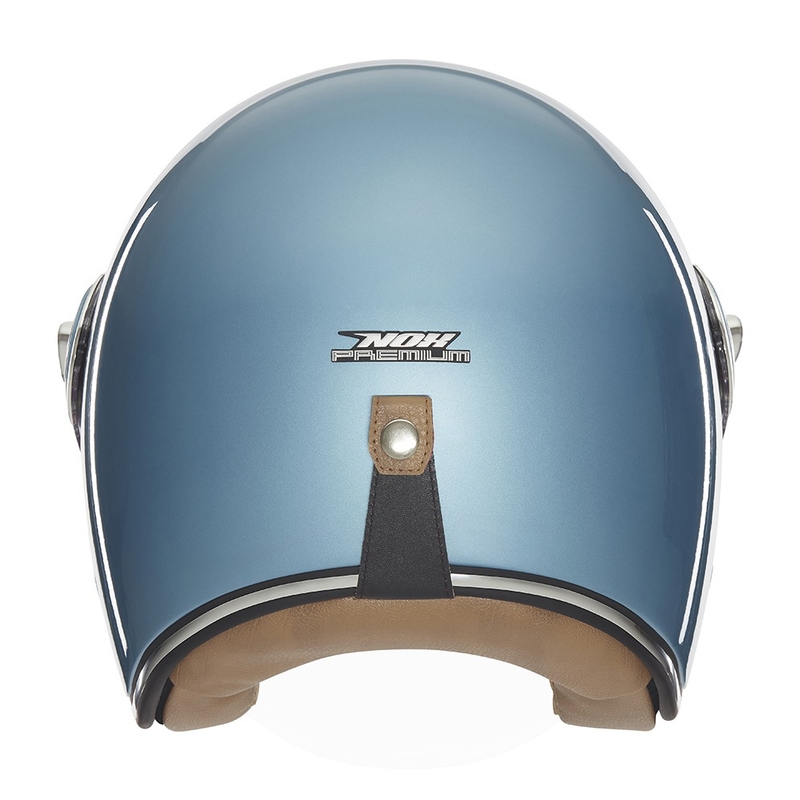 Casca moto deschisa Nox Premium Heritage turcoaz