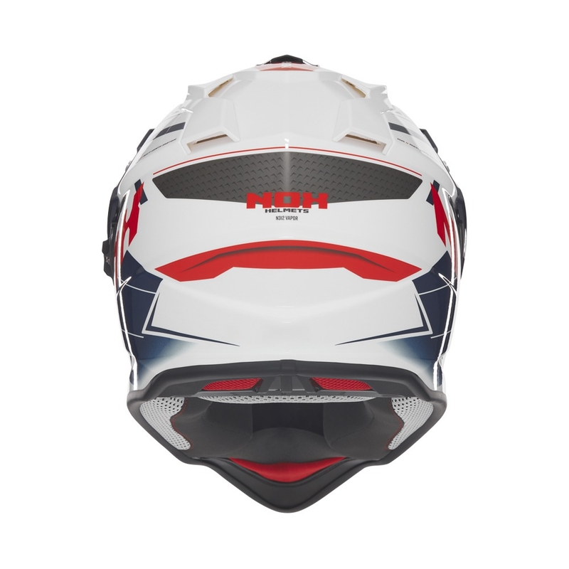 Casca moto enduro NOX N312 Vapor alb-negru-albastru
