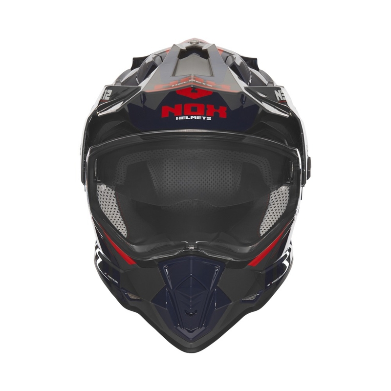 Casca moto enduro NOX N312 Vapor negru-albastru-rosu
