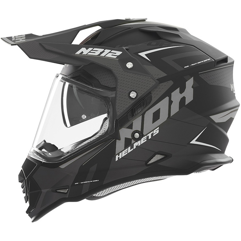 Casca moto Enduro NOX N312 Vapor negru-gri mat