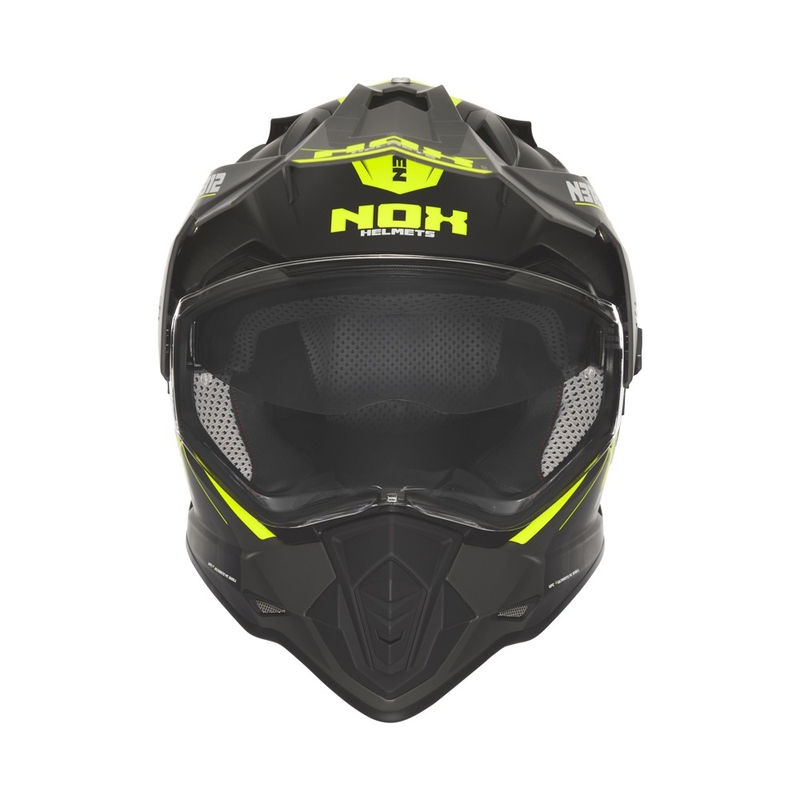 Casca moto enduro NOX N312 Vapor negru-galben mat