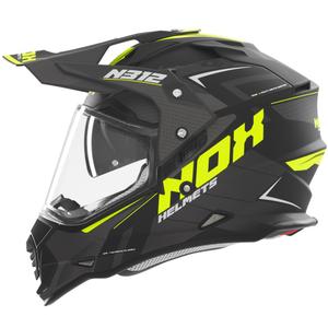 Casca moto enduro NOX N312 Vapor negru-galben mat