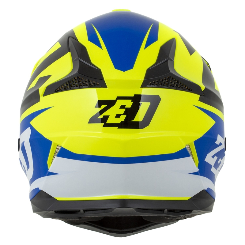 Casca motocross motocross ZED X1.9 Targa galben fluo-albastru-negru-alb