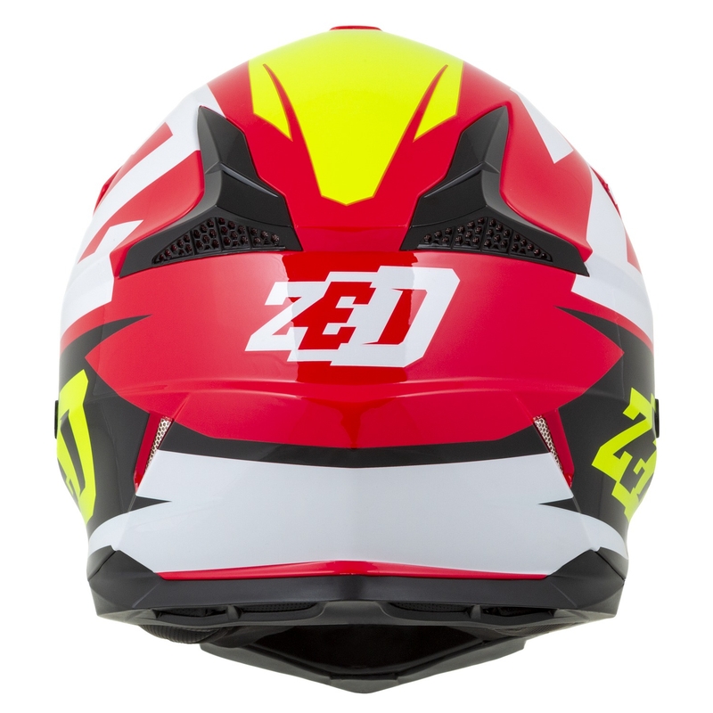 Casca Motocross Motocross ZED X1.9D Targa Rosu-Galben Fluo-Negru-Alb