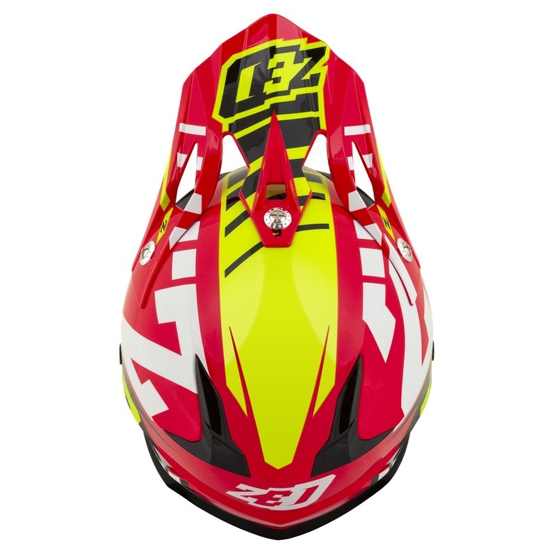 Casca Motocross Motocross ZED X1.9D Targa Rosu-Galben Fluo-Negru-Alb
