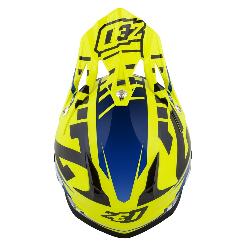 Casca Motocross copii ZED X1.9D Targa Fluo Galben-Albastru-Negru-Alb