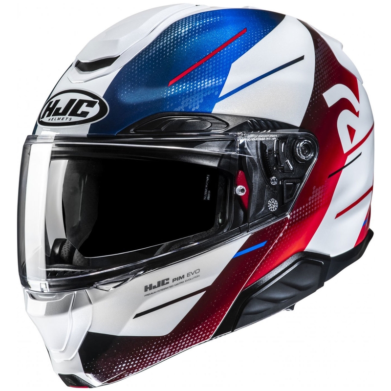 Cască de motocicletă rabatabilă HJC RPHA 91 Blat MC21 alb-albastru-roșu