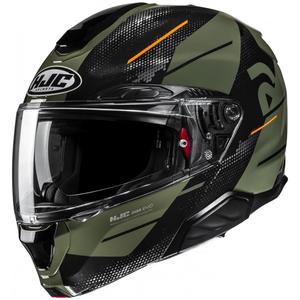 Cască de motocicletă rabatabilă HJC RPHA 91 Blat MC7 kaki verde-negru