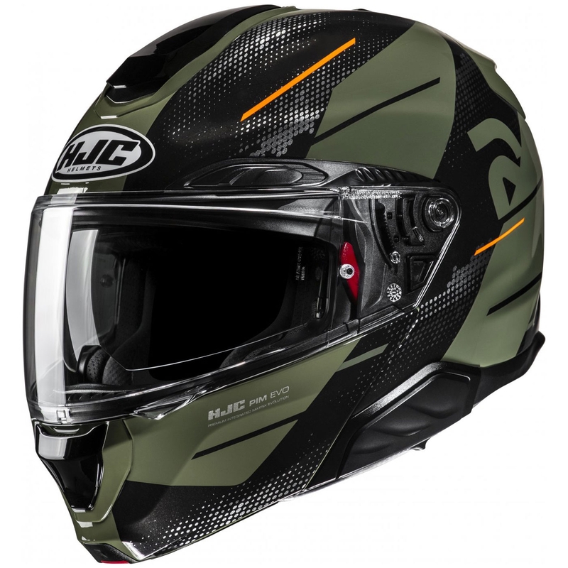 Cască de motocicletă rabatabilă HJC RPHA 91 Blat MC7 kaki verde-negru