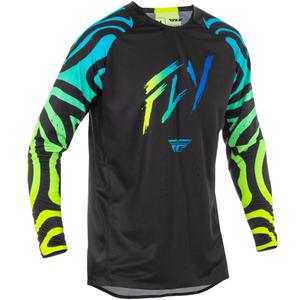 Tricou motocross FLY Racing Evolution negru-albastru-galben fluo