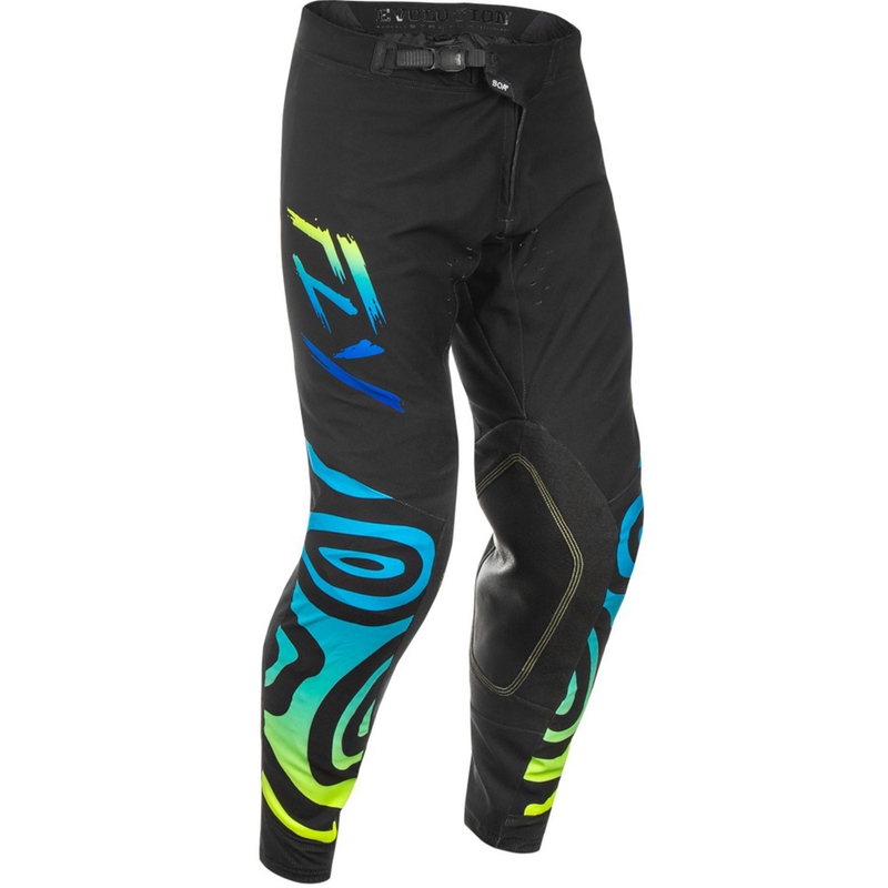 Pantaloni motocross FLY Racing Evolution negru-albastru-galben fluo