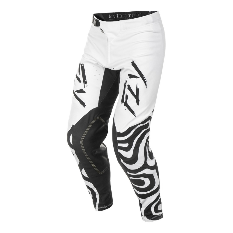 Pantaloni motocross FLY Racing Evolution alb-negru