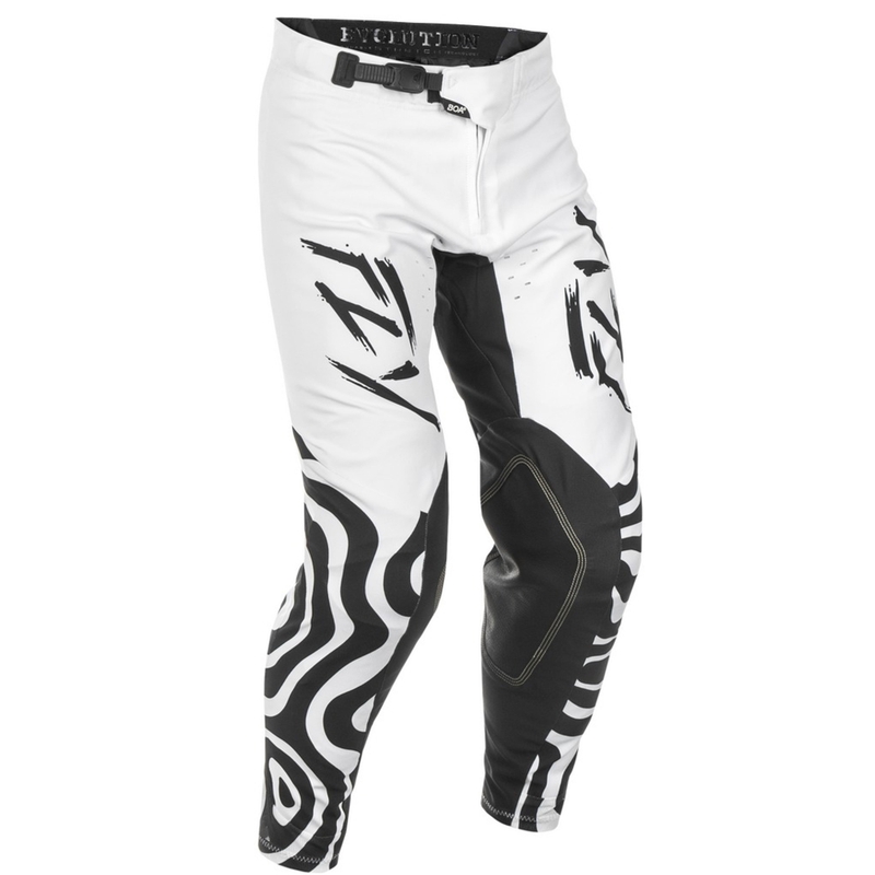 Pantaloni motocross FLY Racing Evolution alb-negru
