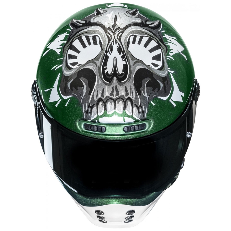 Casca moto integrala HJC V10 Crania MC4 verde-alb