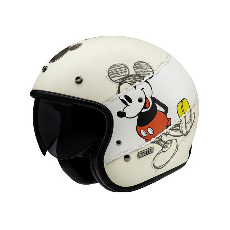 Casca Motocicleta HJC V31 Disney Mickey Sketch MC1SF Open Alb-Negru