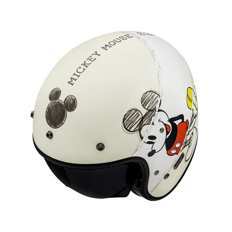 Casca Motocicleta HJC V31 Disney Mickey Sketch MC1SF Open Alb-Negru