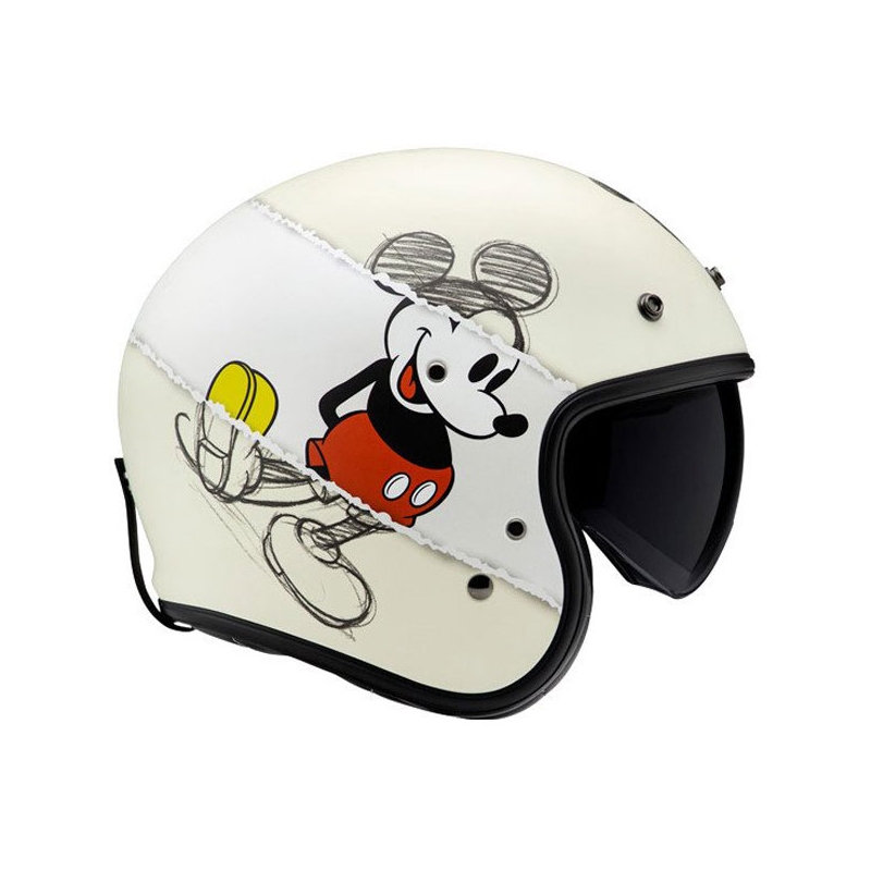 Casca Motocicleta HJC V31 Disney Mickey Sketch MC1SF Open Alb-Negru