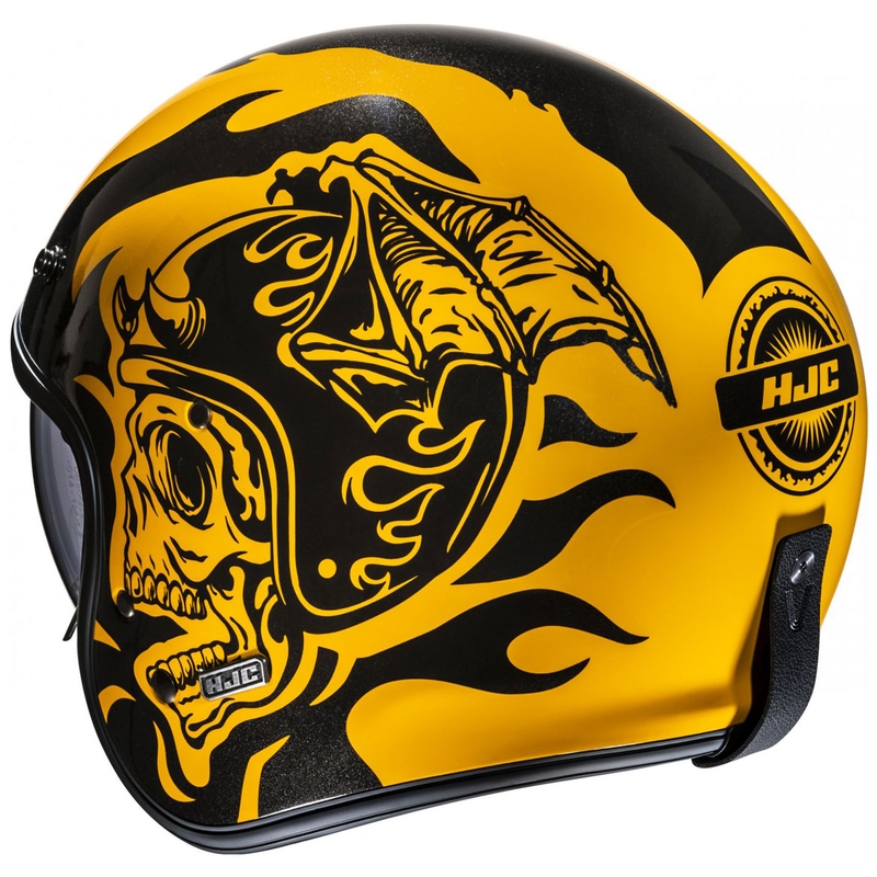 Casca moto deschisa HJC V31 Flame MC3 galben-negru