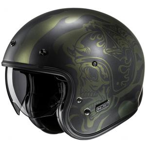 Casca moto deschisa HJC V31 Flame MC4SF negru-verde