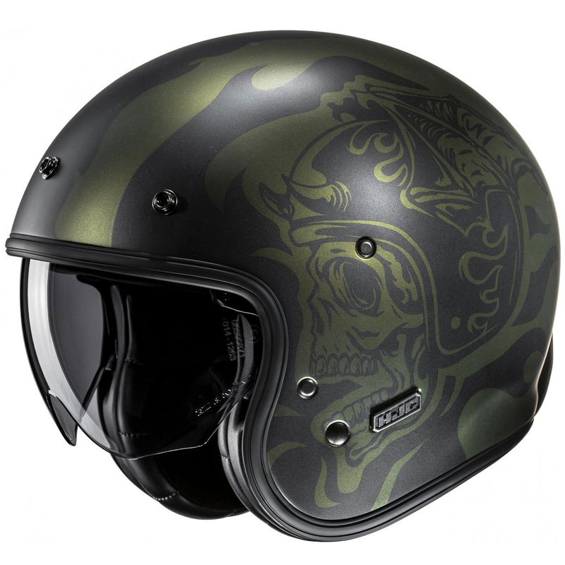 Casca moto deschisa HJC V31 Flame MC4SF negru-verde