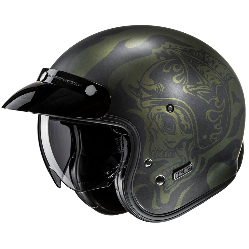 Casca moto deschisa HJC V31 Flame MC4SF negru-verde