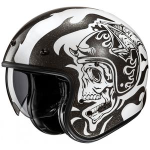 Casca moto deschisa HJC V31 Flame MC5 negru-alb