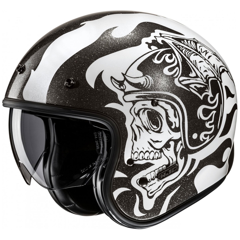 Casca moto deschisa HJC V31 Flame MC5 negru-alb