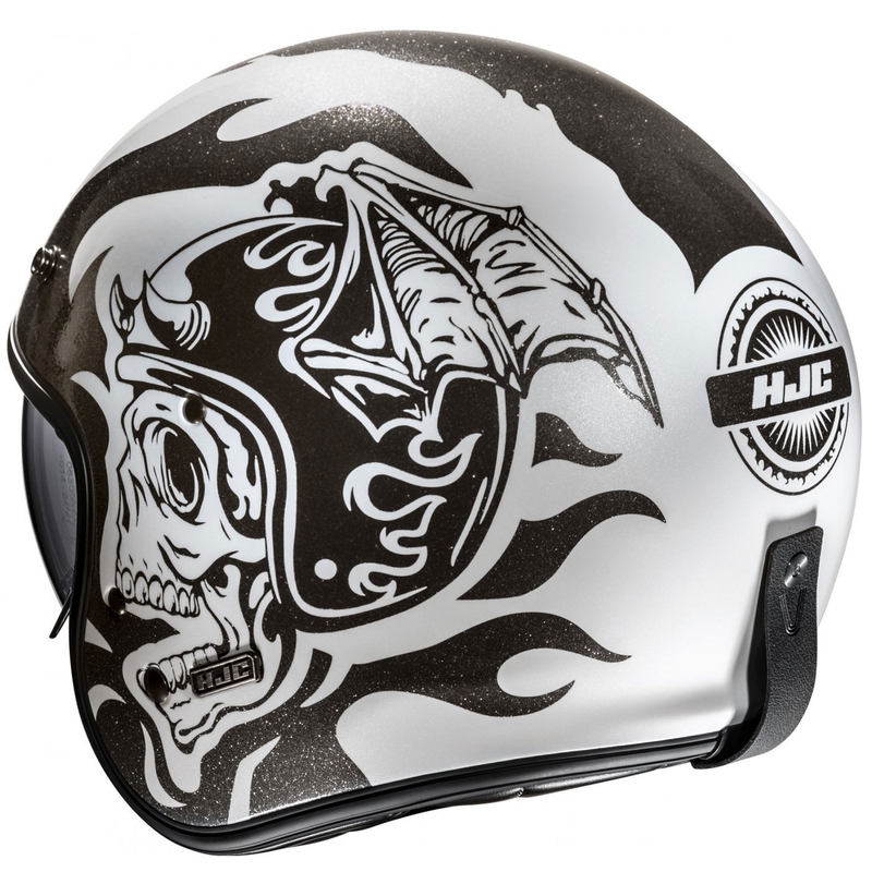 Casca moto deschisa HJC V31 Flame MC5 negru-alb