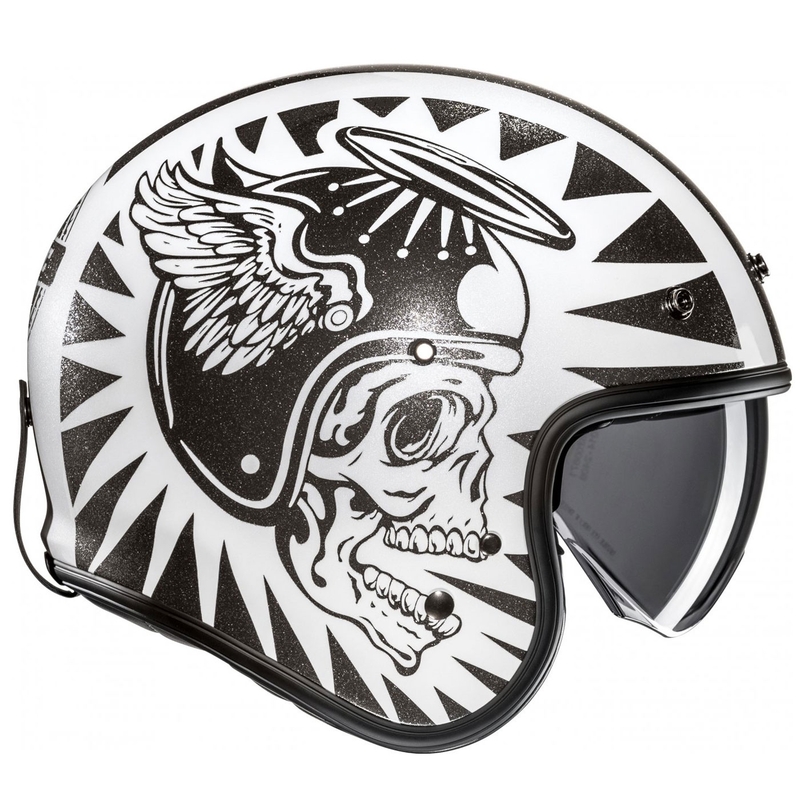 Casca moto deschisa HJC V31 Flame MC5 negru-alb