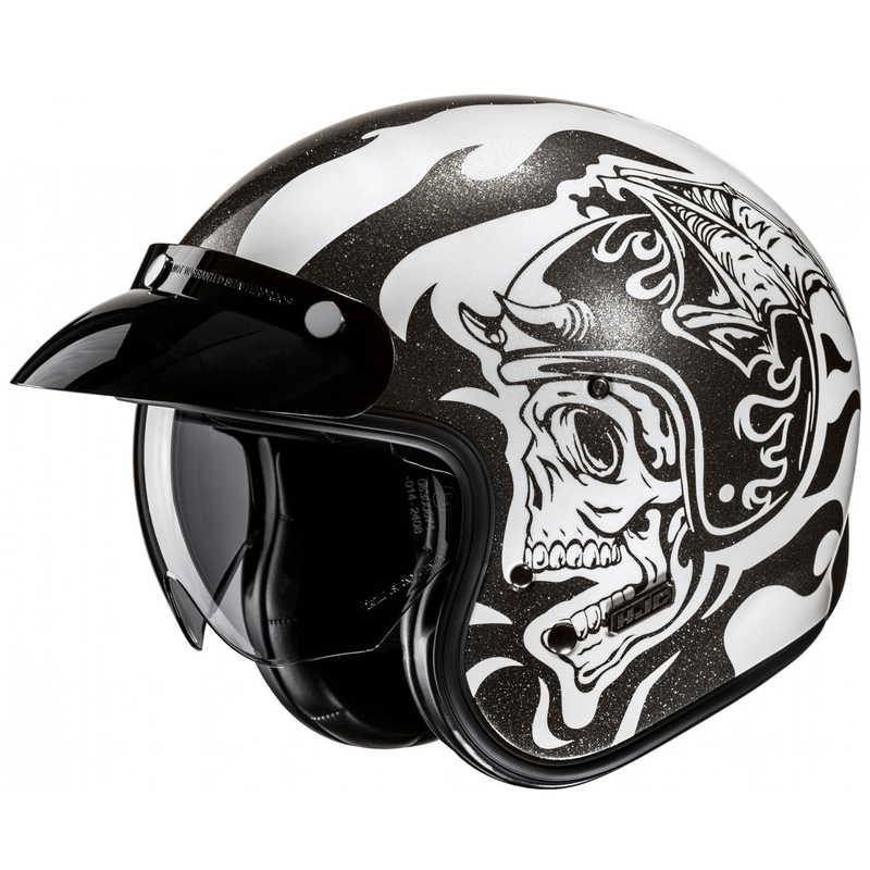 Casca moto deschisa HJC V31 Flame MC5 negru-alb