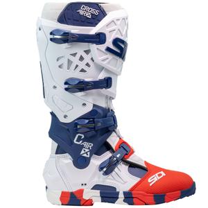 Cizme moto SiDi Crossair X alb-albastru-rosu