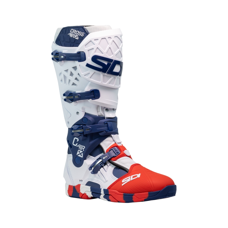 Cizme moto SiDi Crossair X alb-albastru-rosu