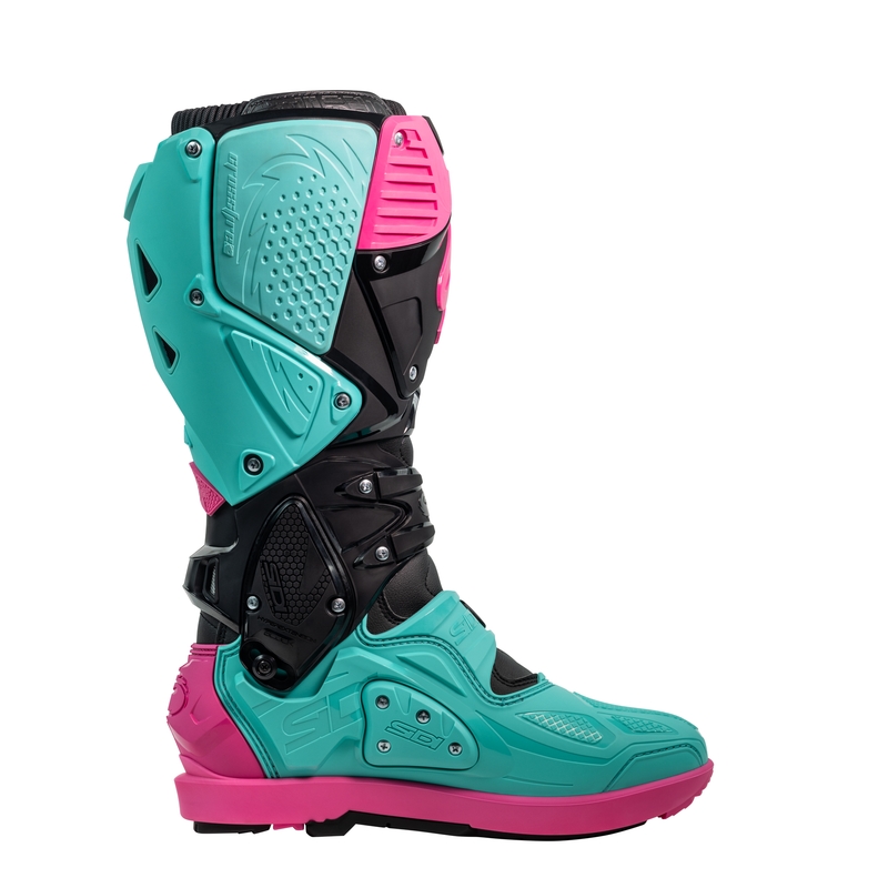 Ghete moto SiDi Crossfire 3 SRS negru-menta-roz