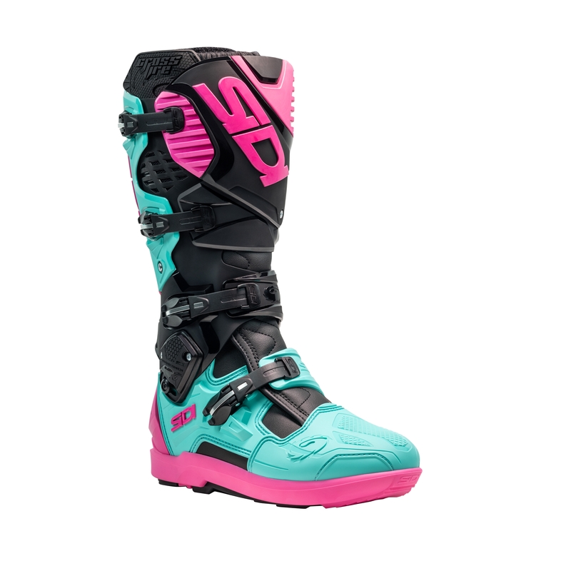Ghete moto SiDi Crossfire 3 SRS negru-menta-roz